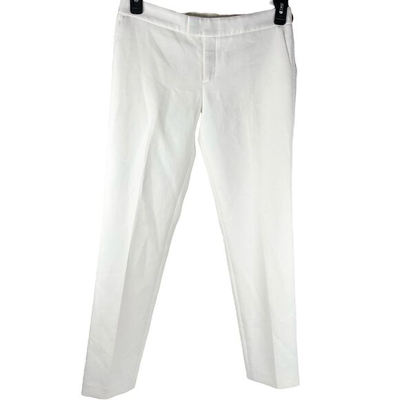 Club Monaco Collection Mid Rise Slim Fit White Trouser Pants Women’s Size 4 - Picture 1 of 10